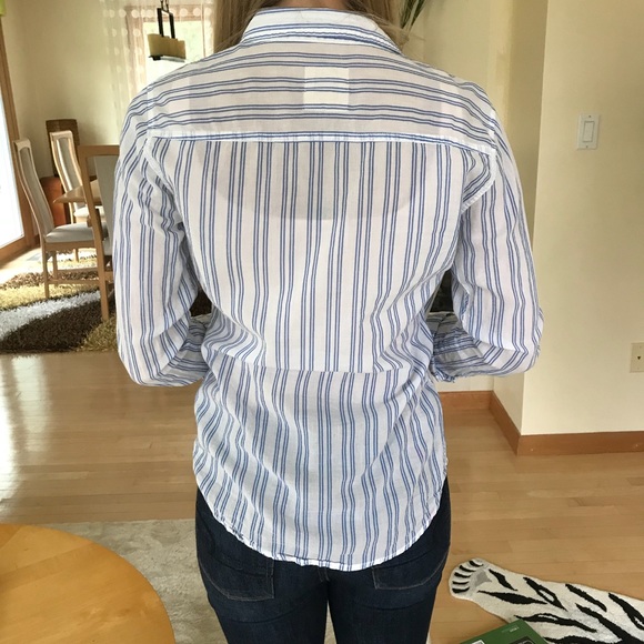 Striped button down blouse - Picture 3 of 5
